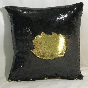 poszewka na poduszkę cekiny czarno-złote