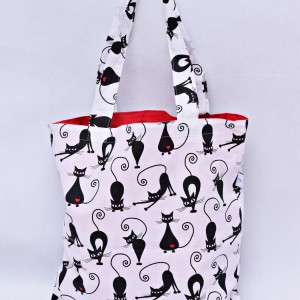 Torba na zakupy koty serca Shopperka eko torba, siatka na zakupy, torba z kotem