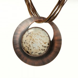 Agatowe krajobrazy naszyjnik miedziany c560