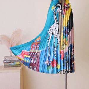 plisowana spódnica rozmiar M motyw biała żyrafa