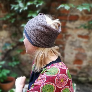 opaska koronkowa szeroka wiosenna khaki hanmdade