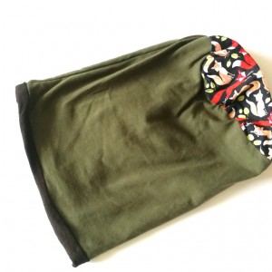 czapka damska zielona w liski wiosenna handmade