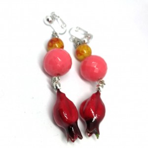 klipsy etno boho wiszące box A1- sexerką na tasmie byla, kurczaki liczyła