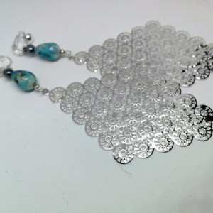 klipsy długie lekkie ażurowe boho