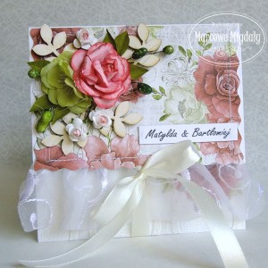 Personalizowana kwiatowa ślubna kopertówka