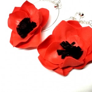 klipsy koła maki duże lekkie boho