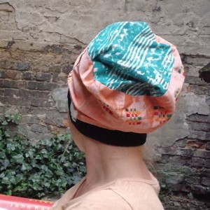 czapka damska pomarańczowa etno