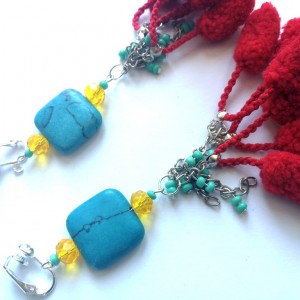 klipsy wiszace etno boho handmade