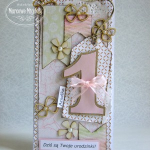 Kartka na roczek dla dziewczynki