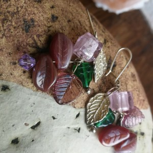 kolczyki lekkie stylowe szkiełka boho