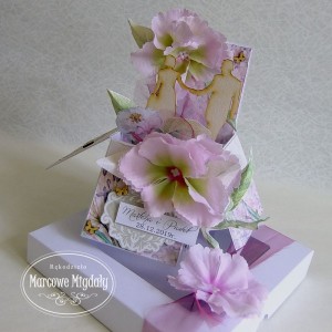 Personalizowana pamiątka ślubu Romantyczny Ogród, kartka w pudełku