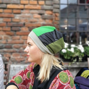 czapka patchworkowa bardzo długa letnia- box a1-nie wspominaj ważce ze się marzy traszce