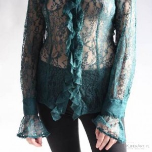 koronkowa turkusowa bluzka