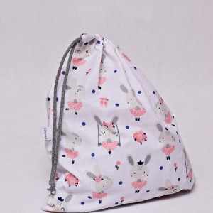 Worek na buty worek na kapcie do przedszkola do szkoły worek szkolny na ubrania króliczki jasne