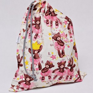 Worek na buty worek na kapcie do przedszkola do szkoły worek szkolny na ubrania miś baletnica