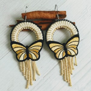 Kolczyki motyle z linii Round Butterfly żółte