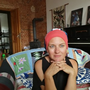 czapka turbanowa etno boho patchwork