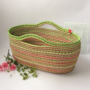 Zielono- różowy owalny kosz