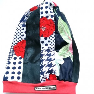 czapka turbanowa etno boho patchwork