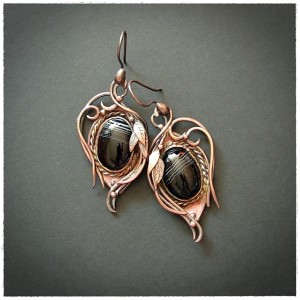 Kolczyki z Czarnymi Agatami