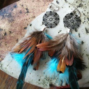 klipsy pióra kolorowe lekkie długie