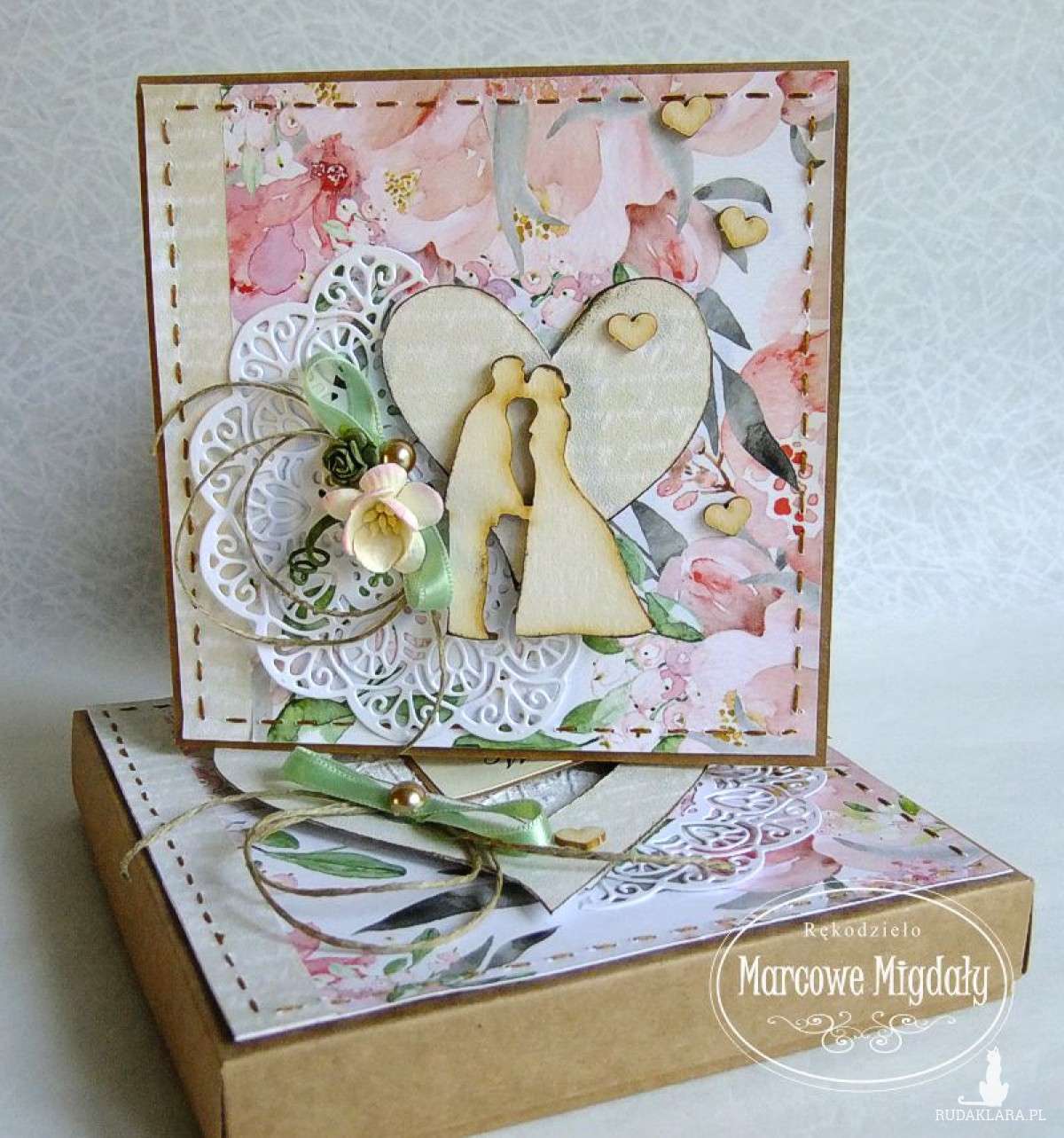 Ślubna kartka Boho w pudełku