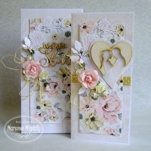 Romantyczna ślubna kartka w pudełku