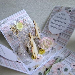 Ślubny exploding box Spacer Zakochanych, kartka na ślub