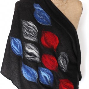 komin szal wełniany filcowany