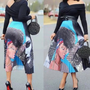 plisowana spódnica rozmiar M /L motyw kobiety