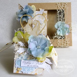 Personalizowana pamiątka ślubu lub rocznicy W Hortensjach, kartka w pudełku