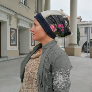 czapka turbanowa etno boho patchwork