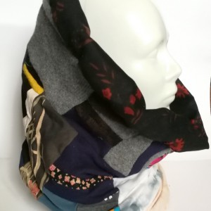 komin patchworkowy zimowy boho handmade kolorowy ciepły