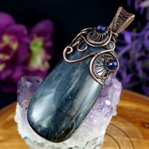 Pietersyt, Miedziany wisior z pietersytem, ręcznie wykonany, prezent dla niej, prezent dla mamy, prezent urodzinowy, unisex, wire wrapped