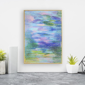 nowoczesny rysunek z morzem, abstrakcyjny obraz, mały obraz do pokoju, oprawiona grafika morska, morski obraz na ścianę