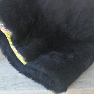 czapka futrzana damska czarna boho zimowa- box 44- ciepła, stylowa czapka, obwód głowy 59-60cm, pojedyncza sztuka