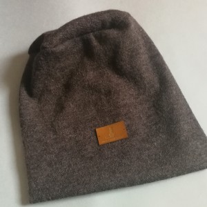 czapka damska brązowa wełniana boho etno- box 44- na podszewce, lekko rozciągliwa, obwód głowy 59-60cm, polecam