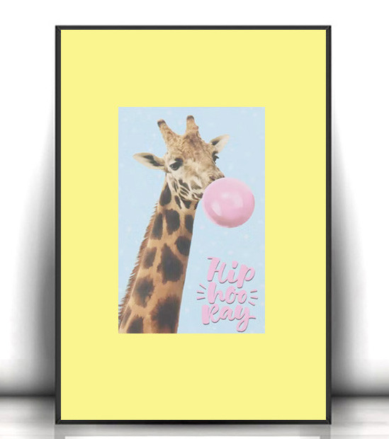 żyrafa plakat na ścianę, mały plakat z żyrafą, żyrafa obrazek A4, boho plakat A4, zwierzęta plakat, zoo plakat, plakat do pokoju dziewczynki
