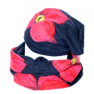 komplet wełniany granatowy