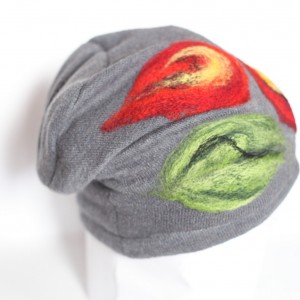 czapka wełniana damska szara