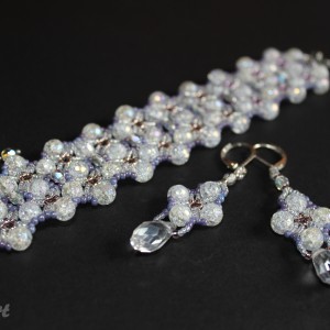 komplet biżuterii z koralików lodowych