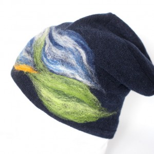 czapka wełniana damska granat