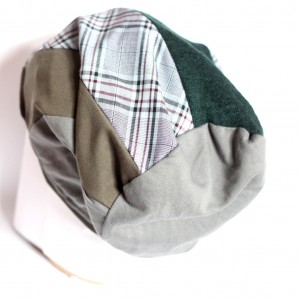 czapka duża damska patchwork w kratke