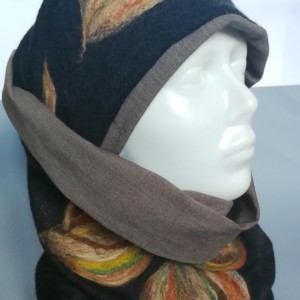 komplet damski czarny wełniany ciepły zimowy