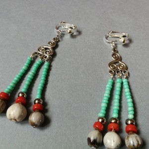 klipsy boho etno wiszące długie