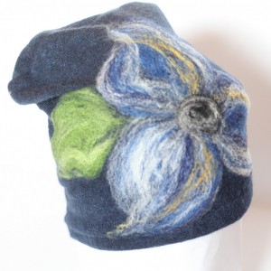 czapka wełniana damska granat