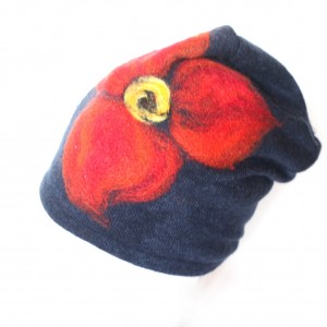 czapka wełniana damska granat