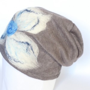 czapka wełniana damska szara