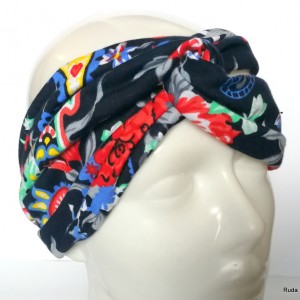 opaska turbanowa etno boho w kwiaty