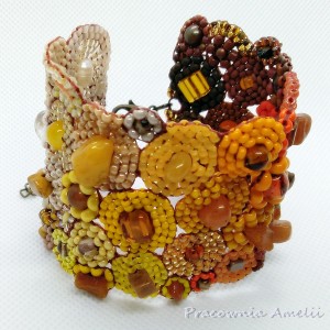 koralikowa łąka ombre bursztyn perły minerały